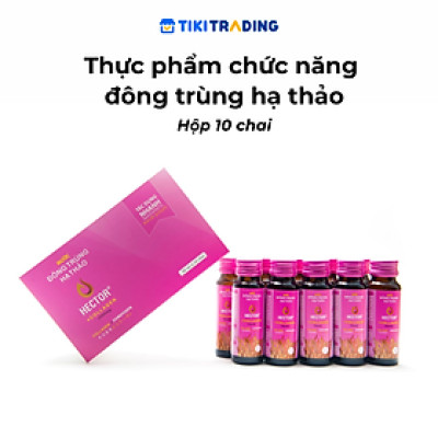Hộp 10 chai nước Thực phẩm chức năng đông trùng hạ thảo Hector collagen 