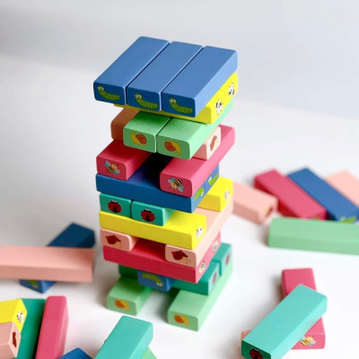 Đồ Chơi Rút Gỗ, SIZE TO, Đồ Chơi Gỗ Với 3 Mẫu Động Vật, Số Và Màu 51Pcs, Đồ Chơi Trẻ Em Thông Minh