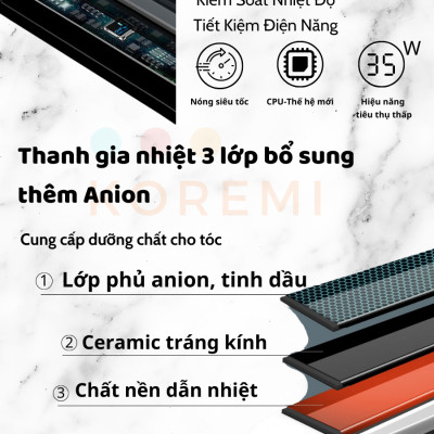 KOREMI Máy uốn duỗi 3in1 Duỗi Thẳng, Uốn Xoăn, Làm Phồng Tóc X3 ion âm, Giúp tóc suôn mượt Hàng Chính Hãng