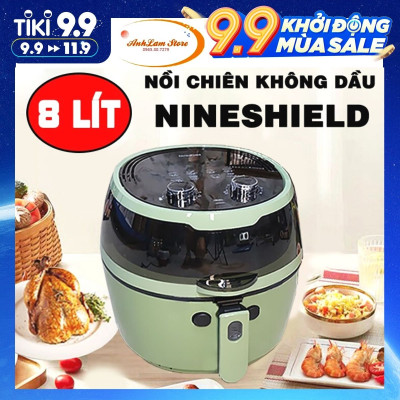 NỒI CHIÊN KHÔNG DẦU NINE SHIELD KB-6001 LOẠI CƠ 8LÍT THẾ HỆ MỚI NHẤT 2021