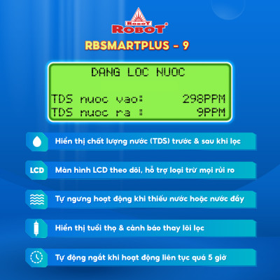 MÁY LỌC NƯỚC NÓNG THÔNG MINH ROBOT RBSmartPlus-9 - Hàng Chính Hãng