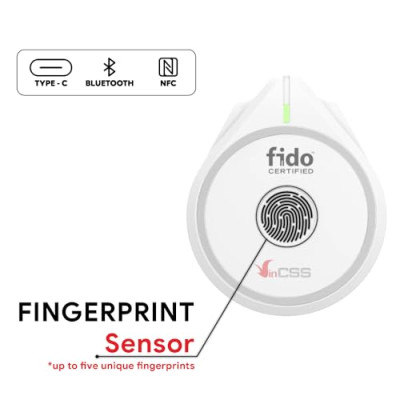 Khóa bảo mật VinCSS FiDO2® Fingerprint (NFC/Bluetooth/USB-C) - Multi Factor authentication (MFA) - Security Key and passkey - Chuẩn FIDO2 - Bảo vệ tài khoản online -  Hàng chính hãng