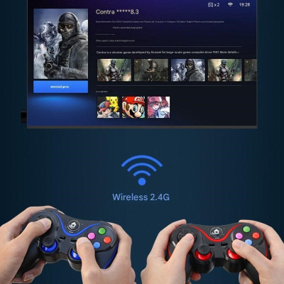 Gamepad tay game Không dây Bluetooth V8 Đa kết nối cho máy tính, laptop, smartphone, máy tính bảng, máy game hàng nhập khẩu