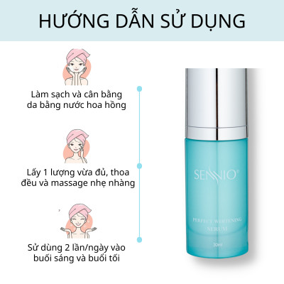 Serum trắng da Sennio Perfect Whitening Serum dưỡng ẩm da mặt tái tạo và phục hồi da 30ml SNO 828