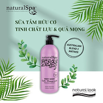 Sữa tắm hữu cơ trẻ hóa làn da, tăng cường năng lượng - naturalSpa Exotic Pomegranate Body Wash