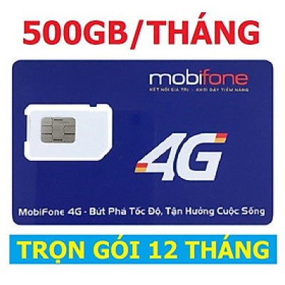 SIM 4G Mobifone Tặng 500GB/Tháng Trọn Gói 6 Tháng, 12 Tháng - Không Cần Nạp Tiền - Hàng chính Hãng