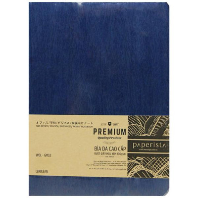 Sổ Da Bìa Mềm Vân Gỗ A5 - Không Kẻ Có Chấm - 200 Trang 100gsm - Blueangel WOL-GM52