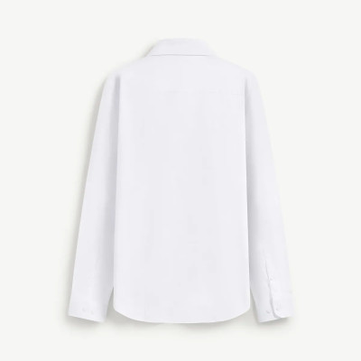 Áo sơ mi nam tay dài màu trắng vải Royal Oxford . Form Fitted - ROUTINE 10F24SHL092 | ROUTINE CÀ MAU