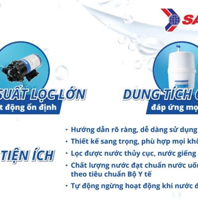 Máy lọc nước Sanaky VH-6210VD - 2 vòi – 3 chế độ nước Nóng – Lạnh – Nguội tiện lợi 10 lõi lọc nước thế hệ mới - Hàng chính hãng