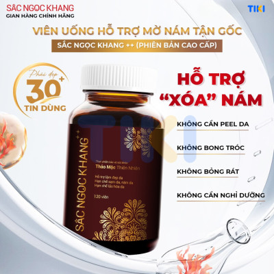 Viên uống Sắc Ngọc Khang ++ (120 viên) giúp trẻ hóa Làn da làm mờ sạm nám tàn nhang hiệu quả, tăng cường tính đàn hồi cho làn da, hỗ trợ cải thiện và phục hồi da bị lão hóa vượt trội