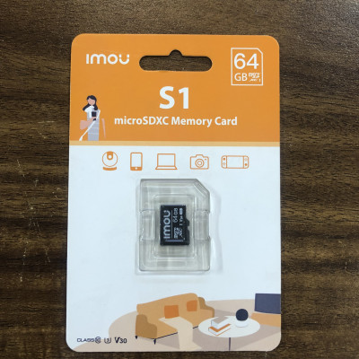 Thẻ nhớ microSD imou 64GB class 10, V30, tốc độ đọc up 75Mb/s, tốc độ ghi 35mb/s chuyên dùng camera wifi, laptop, điện thoại, máy quay – Hàng chính hãng bảo hành 5 năm