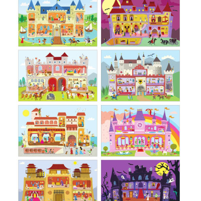 Sách - Trang Trí Lâu Đài - Với Gần 600 Miếng Dán Và Khuôn Hình Sáng Tạo - Bìa Cứng