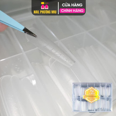 Hộp Móng Úp Chia Vạch Form Thang JNICE Tem Xanh 300 Móng Dài Cứng Cáp, Tem Vàng 240 Móng Dẻo Tệp Làm Nail Tiện Lợi Cắt Dũa Dễ Dàng Nữ Women