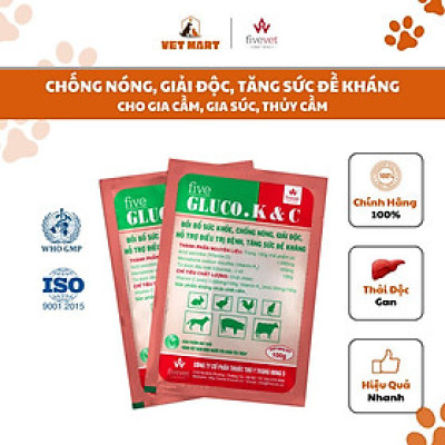 [100g] Giải độc gan thận, Chống nóng, tăng sức đề kháng cho gia súc, gia cầm Five-GlucoK&C