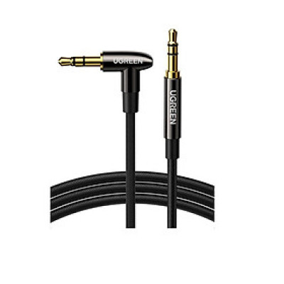 Cáp AUX âm thanh 2 đầu 3.5mm Ugreen 40183 dài 0.5M 3.5mm góc nghiêng phải AV139 Hàng chính hãng