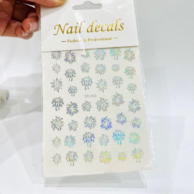 Sticker Tia Sáng p.Hoa Sticker Lấp Lánh, Miếng Giấy Dán Móng Tay 3D Làm Nail Thời Trang Sơn Gel Nữ Women