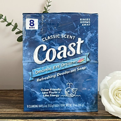 Xà phòng Coast Classic Scent Refreshing Deodorant Soap lốc 8 x113g - Nhập khẩu Mỹ