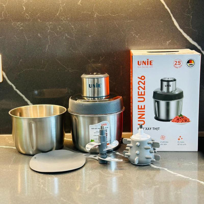 Máy Xay Thịt Unie UE226, Công Suất 300w - 2 Cối Inox 304, Hàng Chính Hãng