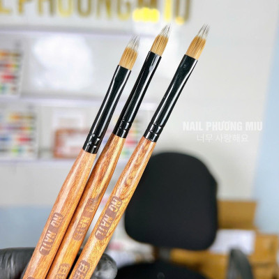 Cọ Ombre Cán Gỗ Cao Cấp NQ NAIL Lông Thưa Mềm Mại Làm Nail Dễ Tán Màu Siêu Đẹp, Dặm Sơn Gel, Loang Gel Màu Dễ Dàng Nữ Women