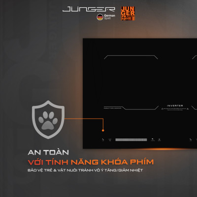 Bếp đôi điện từ hồng ngoại Junger MK-24 4200W Không kén nồi Hàng Chính Hãng Bảo Hành 36 Tháng
