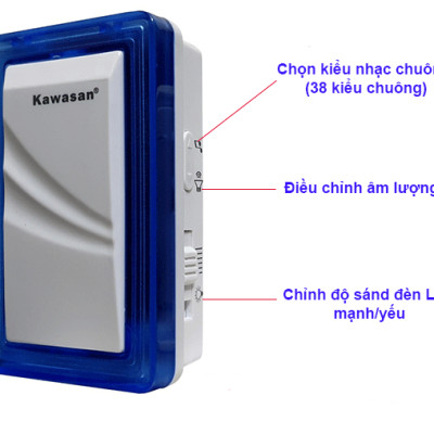 CHUÔNG CỬA KHÔNG DÂY DB658 (BLACK) THƯƠNG HIỆU KAWASAN