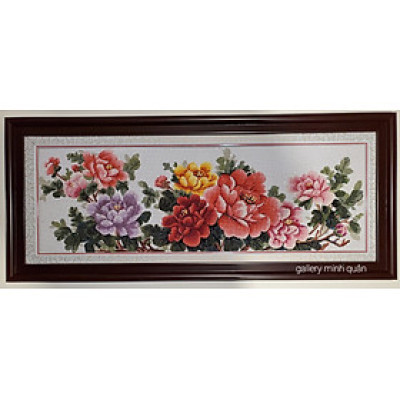 Tranh thêu tay chữ thập- Hoa mẫu đơn -CT18