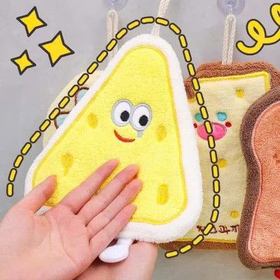 Set 4 Khăn Lau Tay Thấm Hút Tốt Họa Tiết Bánh Mỳ Phô Mai Cute - Khăn Mềm Mịn, Thấm Hút Tuyệt Vời - HÀNG CHÍNH HÃNG MINIIN