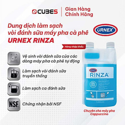 Dung dịch làm sạch vòi đánh sữa máy pha cà phê Urnex RINZA - Chuyên cho máy pha cappuccino - Hàng nhập khẩu