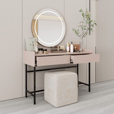 [Happy Home Furniture] LAVIA, Bàn trang điểm 2 ngăn kéo - chân sắt, 120cm x 45cm x 80cm ( DxRxC), BAN_086