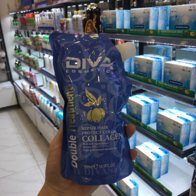Kem ủ tóc siêu mượt Collagen DIVA Cosmetics Double Treatment 500ml