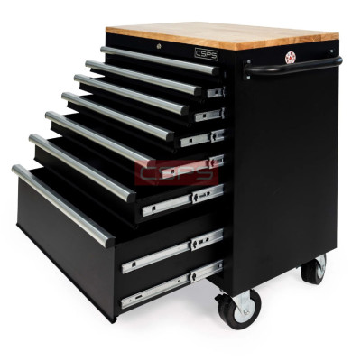 Tủ dụng cụ 7 ngăn kéo mặt gỗ màu đen mờ CSPS