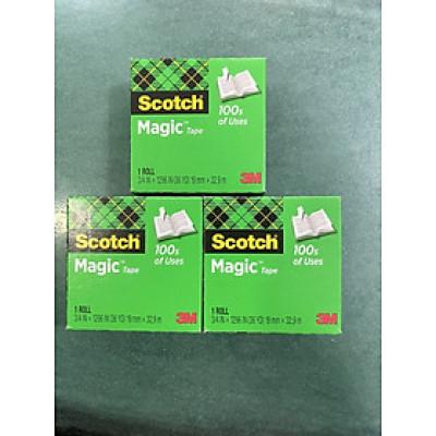  BỘ 3 CUỘN BĂNG KEO 3M, BĂNG KEO KỲ DIỆU, TRONG SUỐT DÁN TIỀN 3M 810 SCOTCH MAGIC TAPE