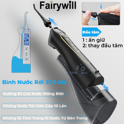 Tăm nước cầm tay Fairywill FW5020E, phiên bản nâng cấp , tăng cường khả năng chống nước, bền bỉ vượt trội
