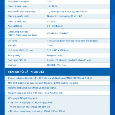 MÁY LỌC NƯỚC NÓNG THÔNG MINH - LẠNH ROBOT GrandPlus-9 - Hàng Chính Hãng