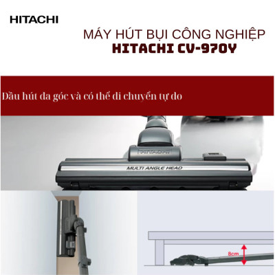 Máy hút bụi công nghiệp Hitachi CV-970Y 24CV TG dung tích 21L công suất 2200W xuất xứ Thái Lan - Hàng chính hãng