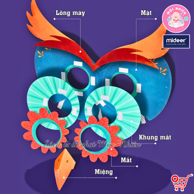 Đồ Chơi Stem Thiết Kế Mặt Nạ Giấy Hình Động Vật 3D cho bé - Animal Paper Masks Mideer
