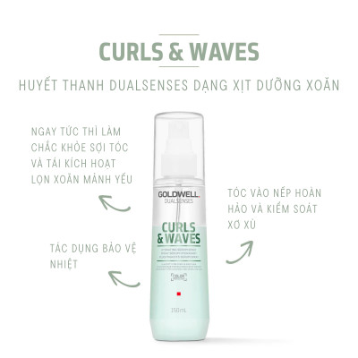 Xịt Dưỡng Xoăn Goldwell Curls & Waves Cấp Ẩm Chuyên Sâu, Tóc Bồng Bềnh Dễ Vào Nếp 150ml