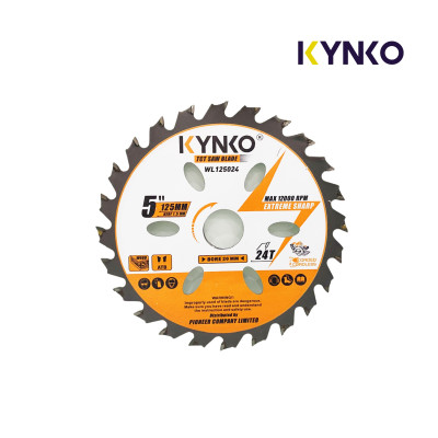 Lưỡi cưa gỗ siêu mỏng cho máy pin 24 răng đường kính Ø 125mm KYNKO WL125024