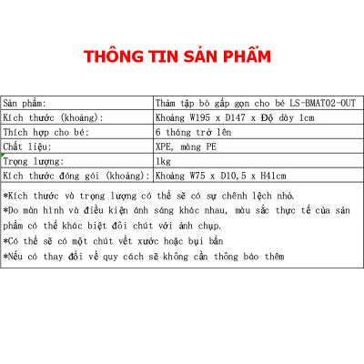 Lysin - thảm tập bò cho bé chống thấm gấp gọn được
