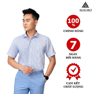 Áo sơ mi nam ngắn tay ALIGRO sợi tre bamboo mềm mại, hạn chế nhăn nhàu form slim vừa thời trang công sở ALGS-C115
