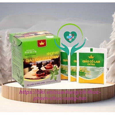 ￼Trà giảo cổ lam Extra 20 Túi Kingphar -  Giúp hạ mỡ máu, giảm cholesterol toàn phần, ngăn ngừa xơ vữa mạch máu