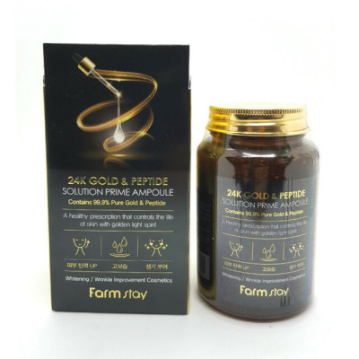 Tinh Chất Dưỡng Trắng Chống Lão Hóa Farmstay 24k Gold & Peptide Perfect Ampoule 250ml – Hàng Chính Hãng