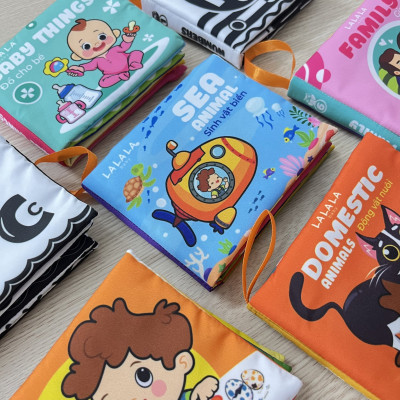 Sách vải Lalala baby kích thích thị giác cho bé sơ sinh 0 đến 12 tháng