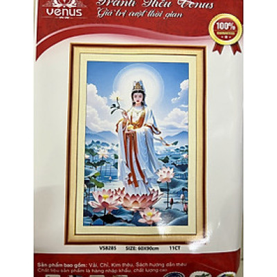 Tranh thêu kín phật quan âm vs8285, kích thước 60 x 90 cm