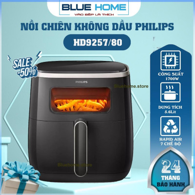 Nồi chiên không dầu Philips HD9257/80, 5.6Lit-1700w, Điều Khiển Cảm Ứng, Hàng Chính Hãng