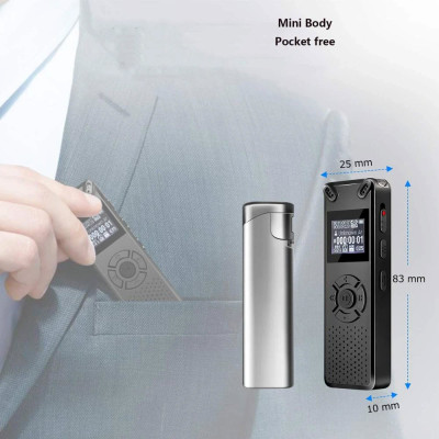 ROGTZ - Máy Ghi Âm Chuyên Nghiệp V91 Chip Xử Lý ATJ21275 Bộ nhớ 8Gb Loa ngoài Mic Thu Âm Kép Định dạng Nhiều chế độ ghi âm Ghi MP3/Wav Hỗ trợ Thẻ Nhớ Ngoài Màn hình LCD Pin 410mAh Thời gian Ghi 581 Giờ Mật Khẩu Bảo Vệ Hỗ trợ Đa Ngôn Ngữ - Hàng Chính Hãng