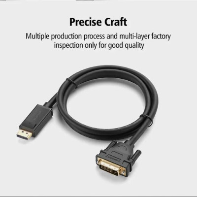 Ugreen UG10243DP103TK 1.5M màu Đen Cáp chuyển đổi DP sang DVI 24 + 1 Hỗ trợ độ phân giải 1920x1200 - HÀNG CHÍNH HÃNG