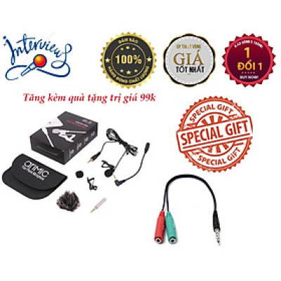 ROGTZ - Micro thu âm Arimic cài áo Thu âm đa hướng Dây mềm 1.5m Tương thích Điện thoại, Máy ảnh Bông lọc micro Giắc cắm 3.5mm TRRS Adapter 4 khấc Túi da đựng  - Hàng chính hãng