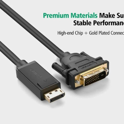 Ugreen UG10243DP103TK 1.5M màu Đen Cáp chuyển đổi DP sang DVI 24 + 1 Hỗ trợ độ phân giải 1920x1200 - HÀNG CHÍNH HÃNG