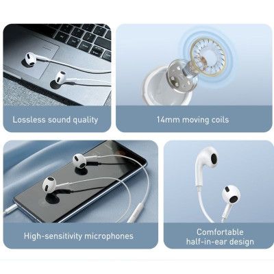 Tai Nghe H17 Baseus Encok 3.5mm lateral in-ear Wired Earphone có dây, chống nước, thể thao, âm thanh cao cấp-Hàng chính hãng